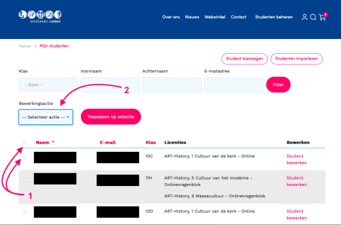 Leerlinggegevens exporteren